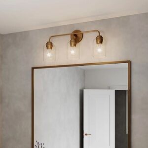 Brio Lighting Kiara Brass 3-Light Dimmable Vanity Bathroom Lighting
